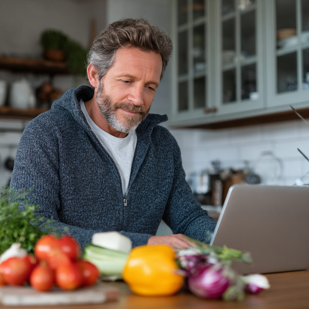 Middle aged professional reviewing personalized nutrition plan